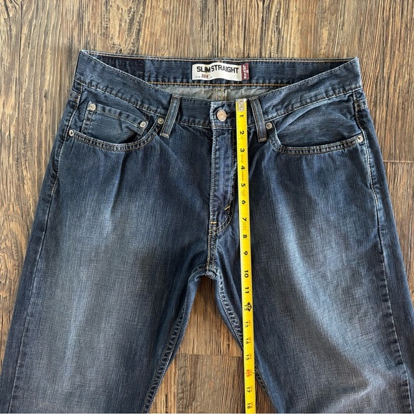 Levi’s 514 Slim Straight Jeans Mens 33 x 32 Dark Wash Blue Denim - Picture 5 of 11